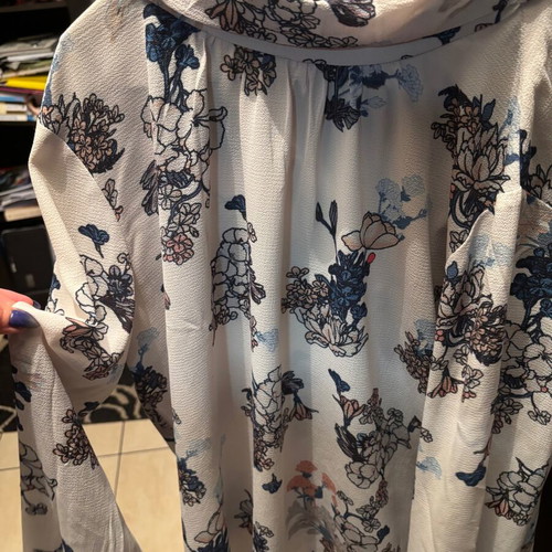 Fransa shirt used, white and blue, size S
