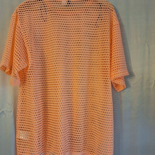 H&M orange mesh blouse like new, size M