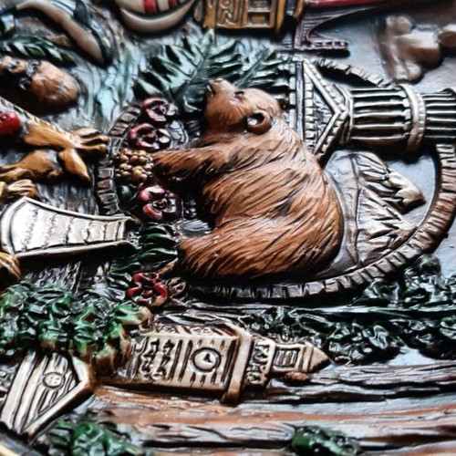 Decorative plate used, embossed, from California