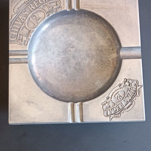 Vintage Chivas Regal 12 Metal Ashtray Cast Aluminum