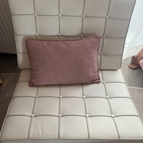 Barcelona leather armchair, white