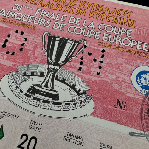 Cup Winners' Cup Final Ticket 1987 used Ajax vs. Locomotive Leipzig
