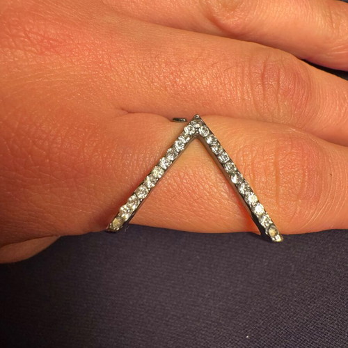Abstract ring used, black and silver