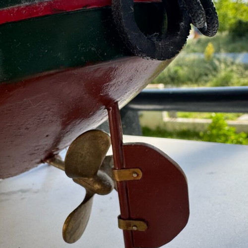 Wooden ship handmade like new from solid limba wood