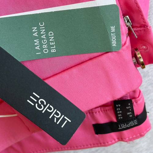 Esprit women's pants new, organic blend slim fit pink size 42