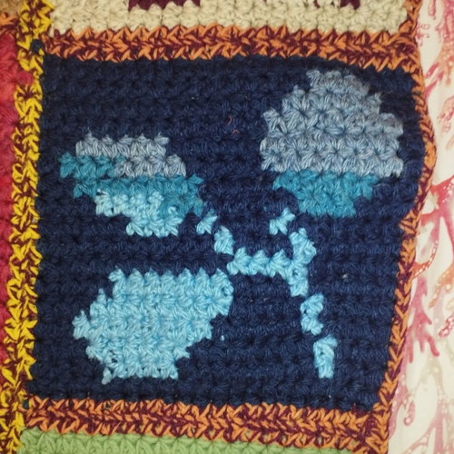 Wool quilt handmade like new, multicolored, 190x140 cm