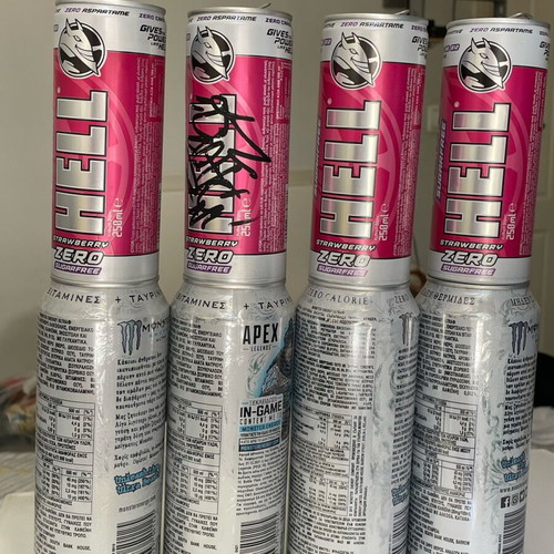 Hell and Monster empty cans used for collection