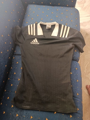 Adidas ριγμπί μπλούζα unisex, μαύρο και άσπρο, XS