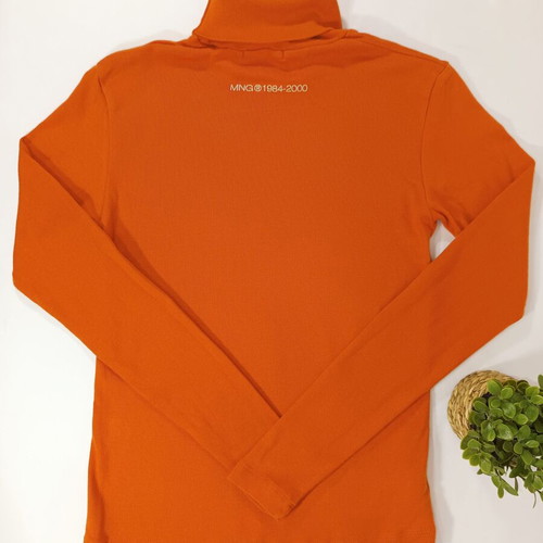 MNG orange cotton turtleneck top like new
