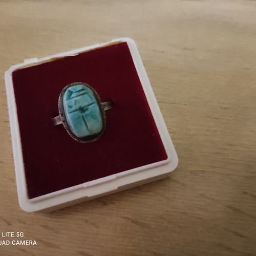 Silver 1000 Grade Ring with Scarab New