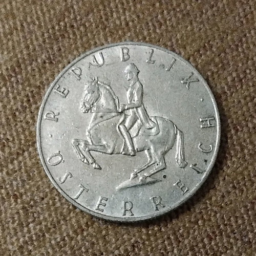 Austria Silver 5 Schilling 1960 used, 5.2g with 0.640 silver