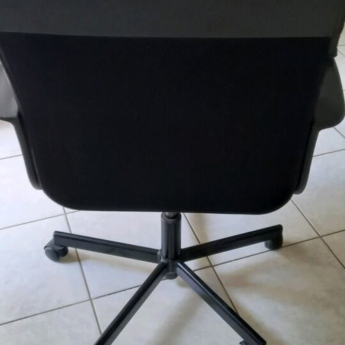 Black office chair with leatherette seat and backrest