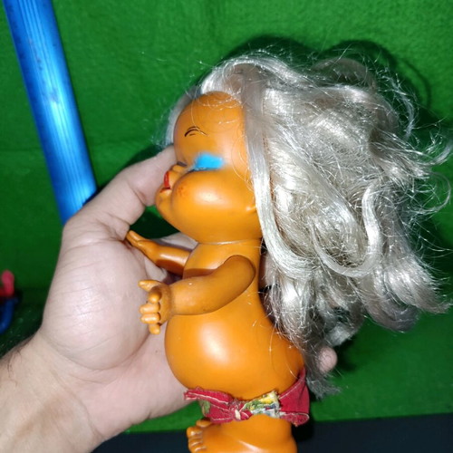 Vintage Hawaiian doll 70s used with thick hair and panties