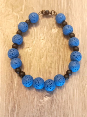 Children's bracelet with blue volcanic lava stones, VÅM Téchne
