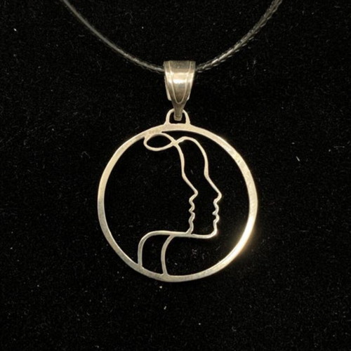 Handmade silver Gemini symbol unique