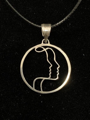 Handmade silver Gemini symbol unique