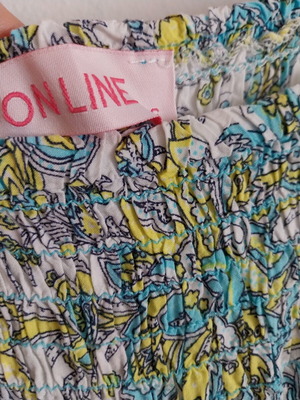On Line women's maxi floral dress used, size S, white and yellow