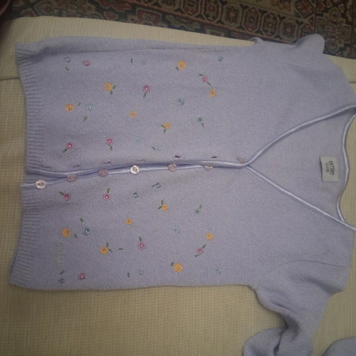 Lilac top and cardigan set, colorful