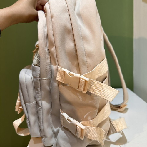 Beige travel bag backpack, used