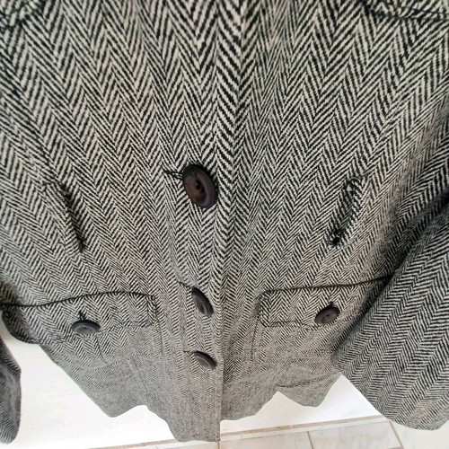 Naf Naf women's coat gray herringbone like new