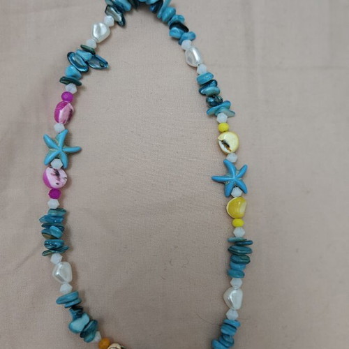 Summer Memories Handmade Necklace with Starfish and Shells, New