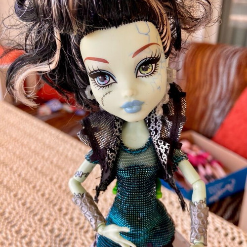 Monster High Doll Frankie Stein used with accessories