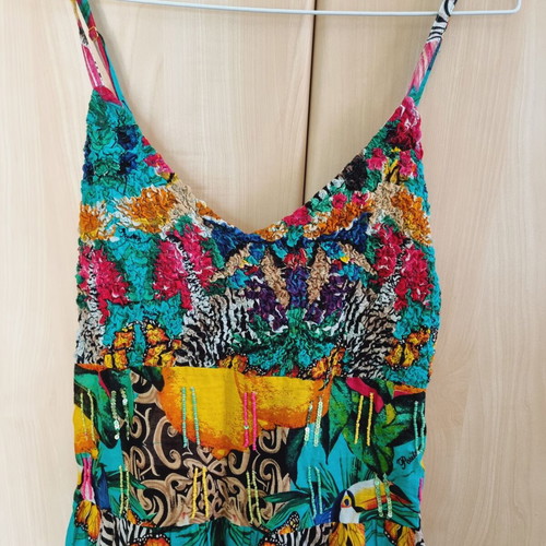 Long colorful dress 100% cotton one size new by Positano Jean Paul