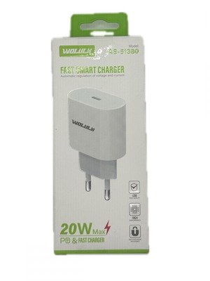 Αντάπτορας ταχείας φόρτισης Type-C 20W Wolulu AS-51380 καινούργιο