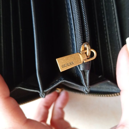Guess wallet, black, genuine leather