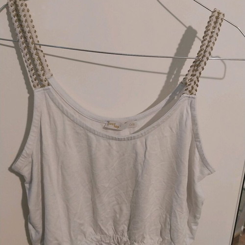 JusTop crop top white size S used shirt
