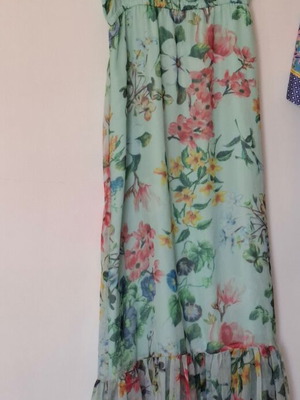 Women's maxi dress new, romantic with lace and lining
