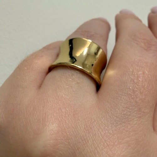 Zara minimal gold steel rose champagne ring like new