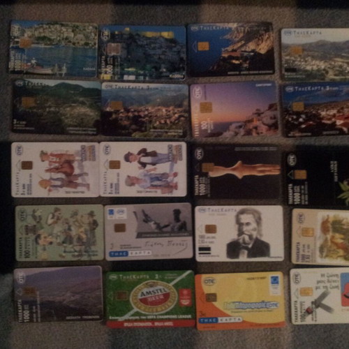 Phone cards used, pack of 20 pieces