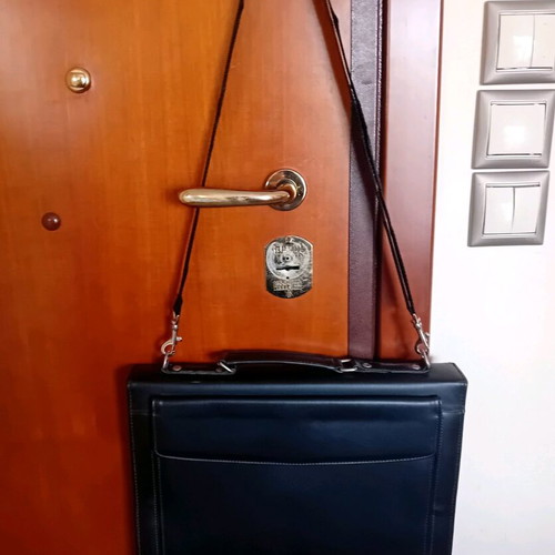 Organization office bag like new, black, leatherette