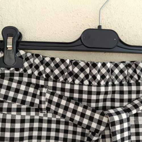 Zara Gingham Print High Waist Shorts XS like new, black and white