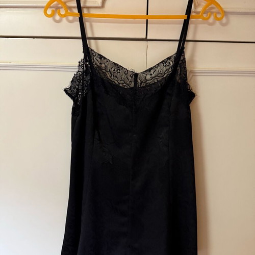 MINKPINK Black Satin Embossed One-Piece Shorts Like New With Lace Size S