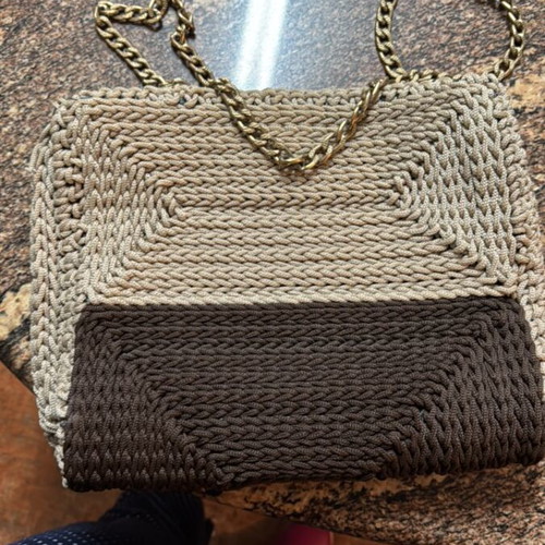 Handmade shoulder bag A To Z Greek brown new