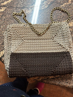 Handmade shoulder bag A To Z Greek brown new