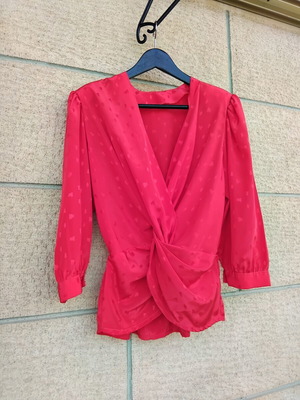 Handmade red wrap blouse like new, sizes M and L