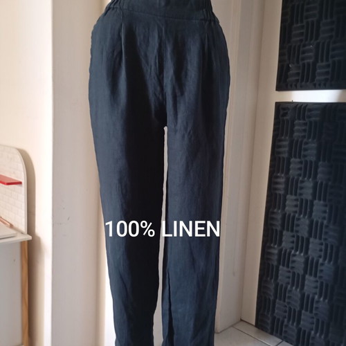 Sisley women's linen pants size S, black