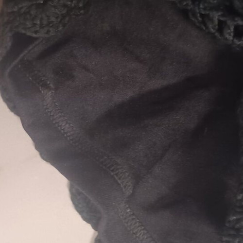 Beachwear set shorts and top black crochet used, size M