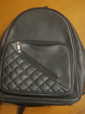 Backpack new, black faux leather