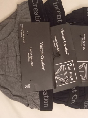 Vincent Creation boys' briefs size S, 8 pack, black and grey