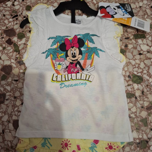 Disney kids summer set white and yellow new