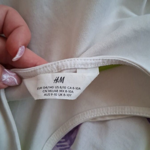 H&M girls dress like new, sizes 8-10 years, white with pink bows