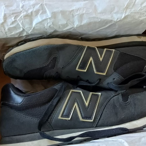 New Balance 500 women's sneakers size 41 used, black and gold