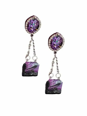 Handmade earrings Valentine’s gift polymer clay with steel chain