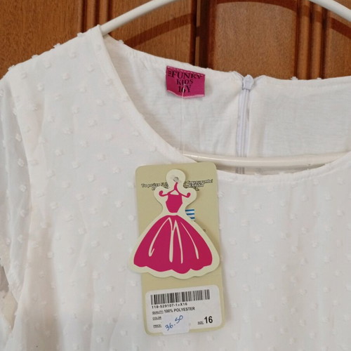 Girls' dress For Funky Kids new, size 16 years, white