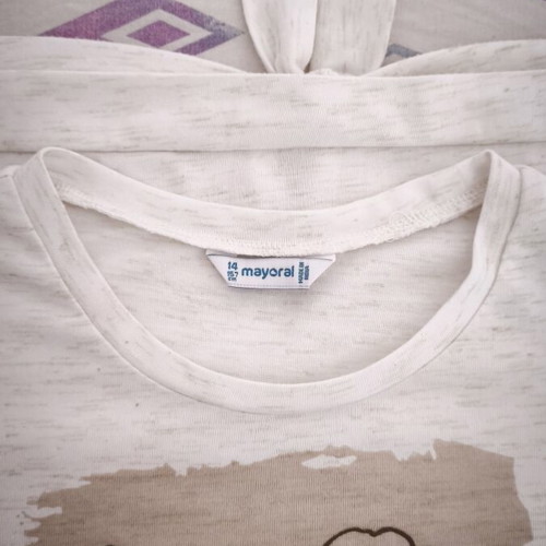 Mayoral girls' beige T-shirt size 14, 158 cm