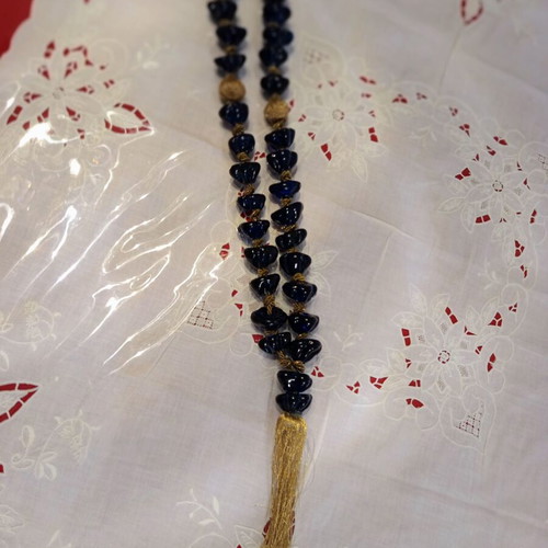 Vintage Large Decorative Worry Beads 44cm with Glass Beads and Gold Tassel used